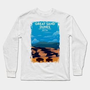 Great Sand Dunes National Park Travel Poster Long Sleeve T-Shirt